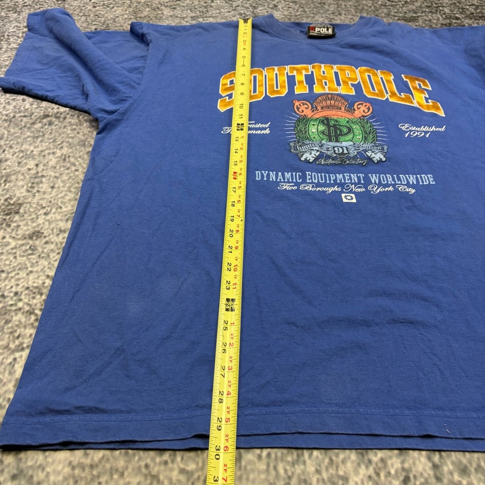 Vintage Southpole T Shirt Mens XXL Blue Hip-Hop Streetwear Graphic Y2K 2000s - Picture 10 of 11